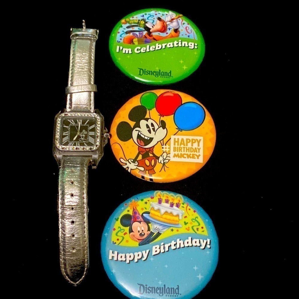 Disney Mickey Mouse Disneyland pins and Mickey watch bundle